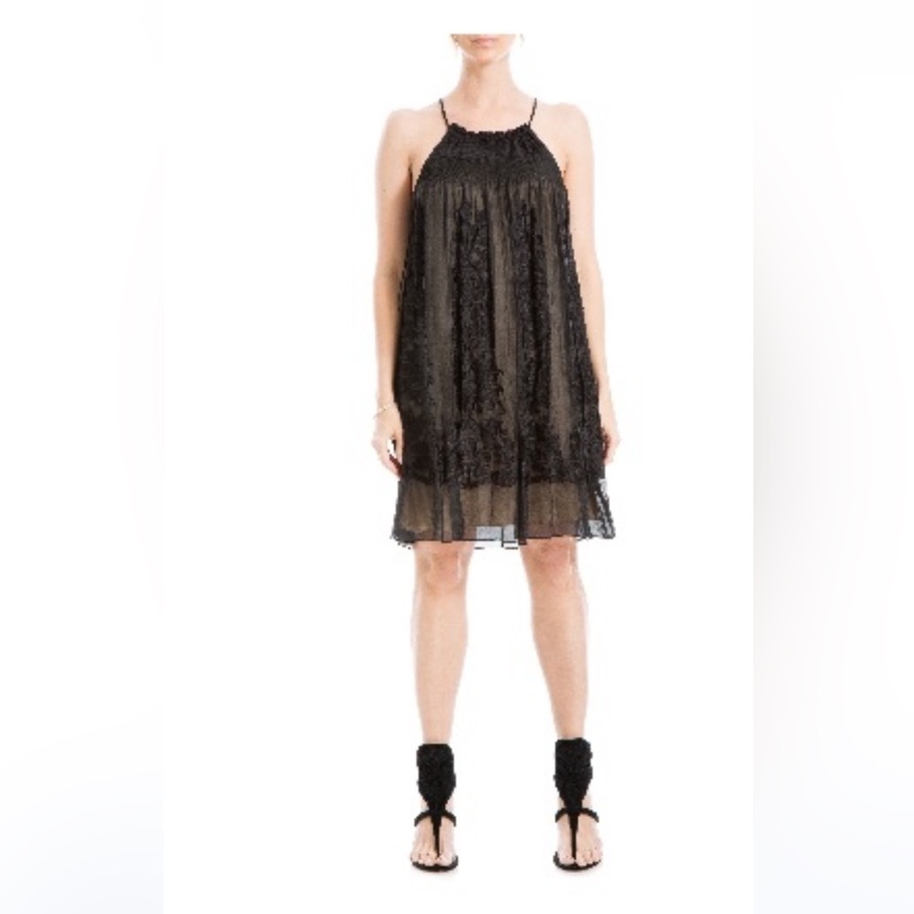 Max Studio Black Halter Tiered Cocktail Dress